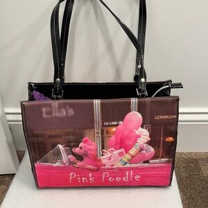 Ashley M pink poodle shopping gifts shoulder bag purse